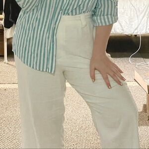 High waisted linen pants